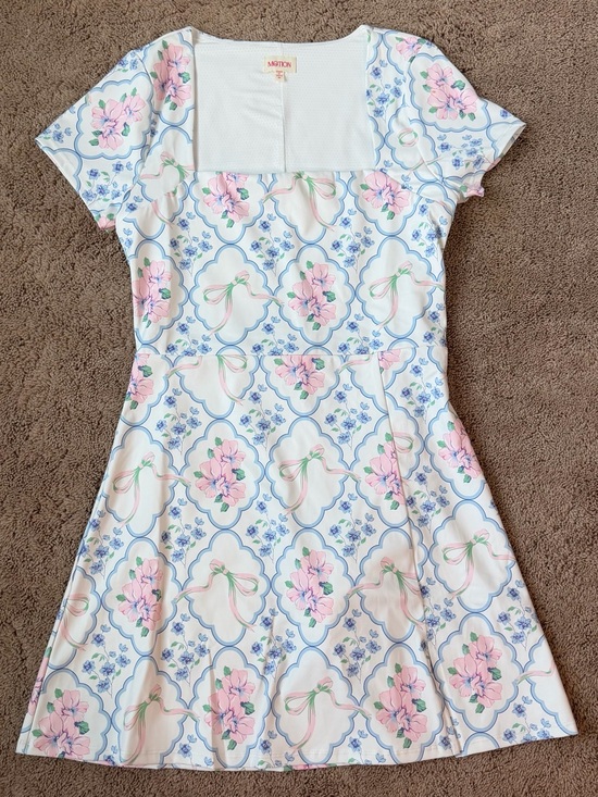 Jules & James Dresses & Skirts - White Midi Dress with Pink Floral Print